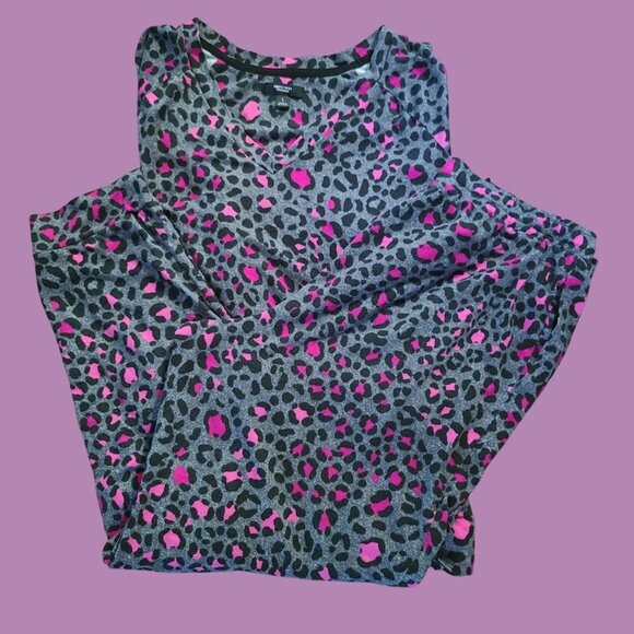 Simply Vera Vera Wang Womens Pajamas 2-Piece PJ Set Animal Print Size L - Picture 1 of 8